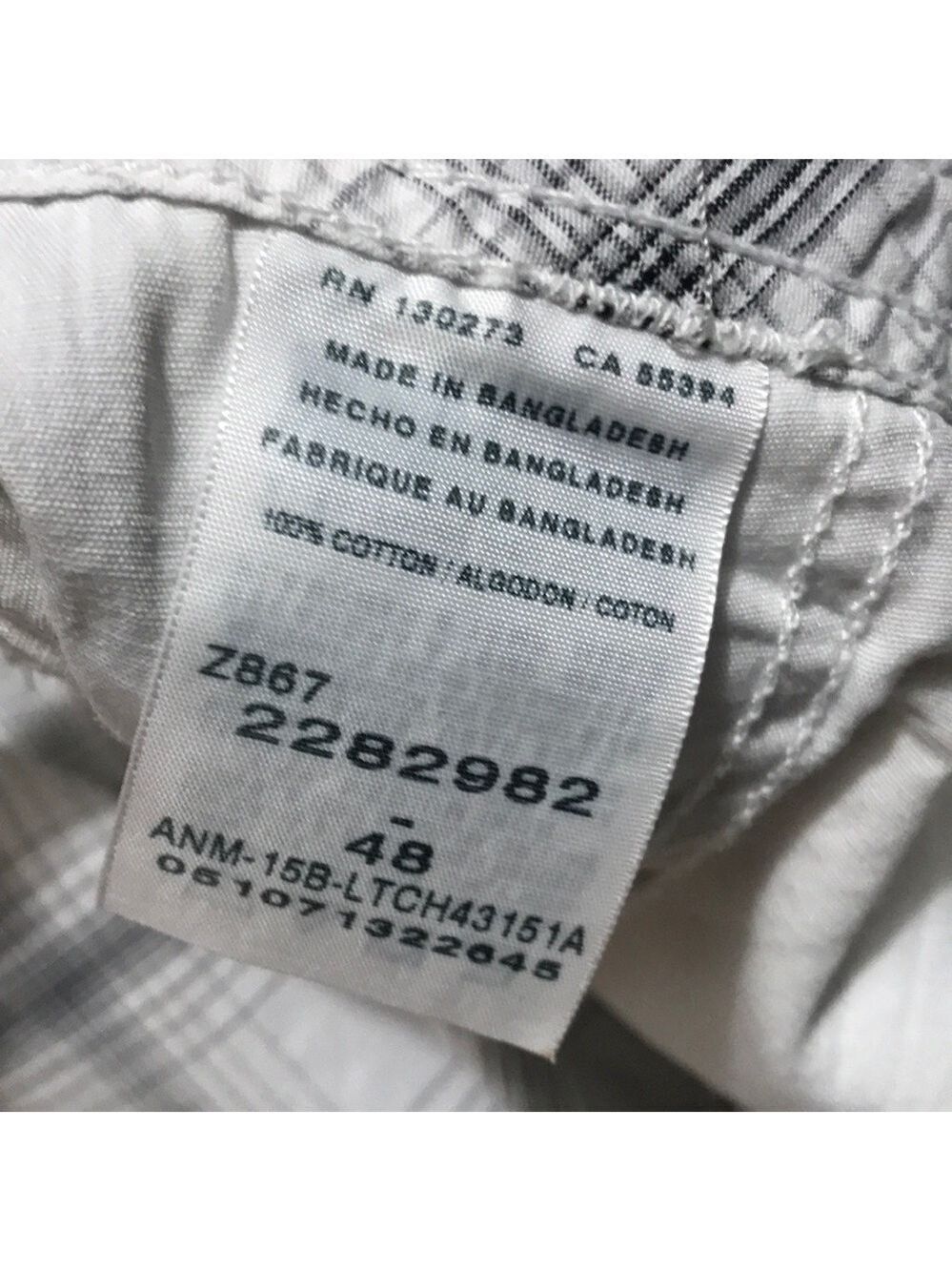 Lee Dungarees Men's Plaid Cargo Shorts in White and Gray 48 - Picture 7 of 10
